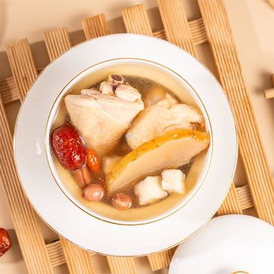 ราคาดี ซุปไก่จากสมุนไพรจีนที่แท้จริงกับกาสตรอเดีย ผงบํารุงสุขภาพและความแข็งแรง อาหารยอดนิยมประเพณีสําหรับรูปแบบชีวิตที่ทันสมัย ออนไลน์